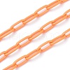 Eco-friendly Spray Painted Handmade Brass Paperclip Chains KK-J276-18-P08-1