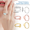 Beebeecraft 60Pcs 3 Colors Adjustable Brass Finger Rings Components KK-BBC0005-39-2