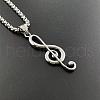 Fashionable Punk Rock Music Note Stainless Steel Pendant Necklace for Men and Women AQ2860-3