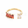 Brass Micro Pave Cubic Zirconia Cuff Rings RJEW-S045-119-NR-4