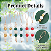 30Pcs 6 Colors Wooden Beaded Pendant Decorations HJEW-AB00737-4