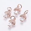Brass Micro Pave Cubic Zirconia Charms RB-I077-25RG-RS-1