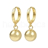 Round Brass Hoop Earrings EJEW-U059-04G-2