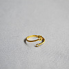 Brass Micro Pave Clear Cubic Zirconia Cuff Rings for Women WG54647-18-1