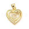 Rack Plating Brass Micro Pave Cubic Zirconia Pendants KK-L226-101G-C-1