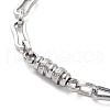Anti-Tarnish 201 Stainless Steel Oval Link Chain Necklace & Bracelets Set SJEW-G083-01P-2