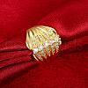 Trendy Brass Cubic Zirconia Wide Band Rings for Women RJEW-BB10653-7G-4