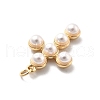Cross Brass ABS Plastic Imitation Pearl Pendants KK-Q017-26G-2