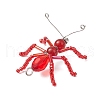Glass Seed Beaded Ant Pendants PALLOY-MZ00468-02-3