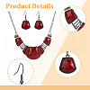 FIBLOOM 2 Set 2 Colors Resin Trapezoid Dangle Earrings with Iron Pins & Pendant Necklace SJEW-FI0001-28-3