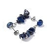 Natural Lapis Lazuli Dangle Stud Earrings EJEW-JE06371-05-3