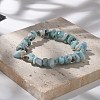 Natural Larimar Beaded Stretch Bracelets BJEW-JB02680-01-6