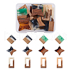 Cheriswelry 12Pcs 6 Styles Transparent Resin & Walnut Wood Pendants RESI-CW0001-14-23