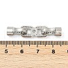 Brass Micro Pave Clear Cubic Zirconia Fold Over Clasps KK-H202-20P-3