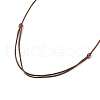 Natural Quartz Crystal Nugget Pendant Necklace with Waxed Cord for Women NJEW-F306-01H-5