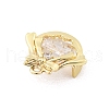Brass Micro Pave Clear Cubic Zirconia Pendants KK-K371-30G-2