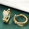 Brass Clear Cubic Zirconia Hoop Earrings EJEW-Q016-01G-5