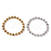 Electroplate Transparent Glass Beads with Electroplate Non-magnetic Synthetic Hematite Beads and Korean Elastic Crystal Thread Bracelets BJEW-JB11705-2