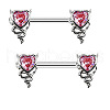 Heart Brass Rhinestone Nipple Rings WG9DF78-02-1