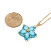 Handmade Glass Seed Beaded and Synthetic Imperial Jasper Dyed Beads Star Pendant Necklaces for Women NJEW-MZ00114-01-3