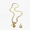 304 Stainless Steel Letter and Heart Pendant Necklaces for Women FS-WG694DF-15-1
