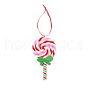 Christmas Lollipop Handmade Polymer Clay Pendant Decorations HJEW-P017-02F-1