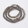 Electroplate Transparent Glass Beads Strands X-EGLA-A034-T6mm-S06-2