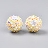 Stripe Pattern Resin AB Rhinestone Round Beads RESI-S313-18x20-12-2