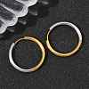 304 Stainless Steel Two Tone Hoop Earrings EJEW-P313-02F-G-3