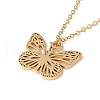 Initial Letter with Butterfly Pendant Necklace NJEW-C026-01G-I-3