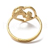 Ion Plating(IP) 304 Stainless Steel Heart with Horse Adjustable Ring for Women RJEW-M149-20G-2