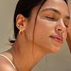 Brass Cubic Zirconia Hoop Earrings FS-WG6F7A1-05-1