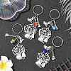 Alloy Lampwork Pendant Keychains KEYC-JKC01276-2
