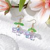 304 Stainless Steel Glass Dangle Earrings EJEW-MZ00433-04-1