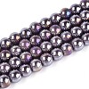 Electroplate Opaque Glass Beads Strands GLAA-T032-P6mm-AB15-1
