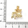 Brass Micro Pave Cubic Zirconia and Glass Pendants KK-Q068-08G-3