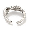 Rack Plating Brass Micro Pave Cubic Zirconia Open Cuff Rings RJEW-I104-18P-3