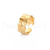 Ion Plating(IP) 304 Stainless Steel Texture Open Cuff Ring for Women RJEW-S405-148G-3