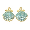 Rack Plating Alloy ABS Plastic Pearl Pendants FIND-M033-20G-1