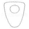 Brass Figaro Chain Necklaces and Bracelets Sets SJEW-N0039-01P-1