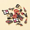16Pcs 8 Style Rack Plating Alloy Enamel Pendants ENAM-FS0001-40-3