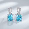 Square 925 Sterling Silver Pave Cubic Zirconia Stud Earrings WG8F2D6-05-1