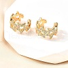 Brass Micro Pave Clear Cubic Zirconia Cuff Earrings EJEW-F370-02G-1