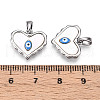 Brass Pave Natural Shell Heart Pendants KK-N258-07P-3