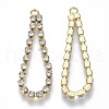 Brass Rhinestone Cup Chain Pendants KK-R129-07G-2