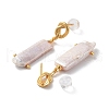 Mother's Day Jewellery Rectangle Natural Pearl Stud Earrings for Women EJEW-E303-39G-2