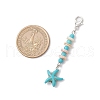 Synthetic Turquoise Starfish Turtle Pendant Decorations HJEW-JM03374-3