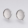 Non-Tarnish 202 Stainless Steel Stud Earring Settings STAS-I088-D-01P-1