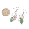 Flower 304 Stainless Steel Handmade Lampwork Dangle Earrings EJEW-JE06430-02-3