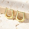 U-Shaped Brass Hoop Earrings EJEW-D311-105G-1